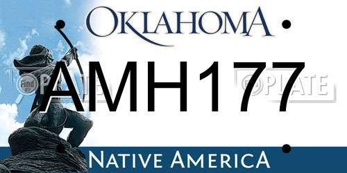 AMH177 Oklahoma License Plate
