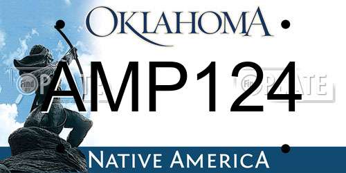 AMP124 Oklahoma License Plate