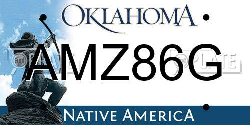 AMZ86G Oklahoma License Plate