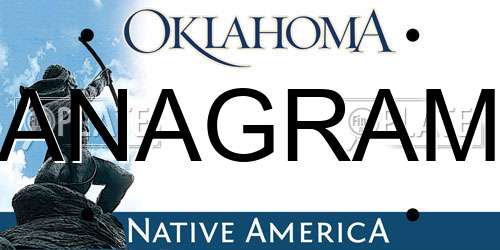 ANAGRAM Oklahoma License Plate
