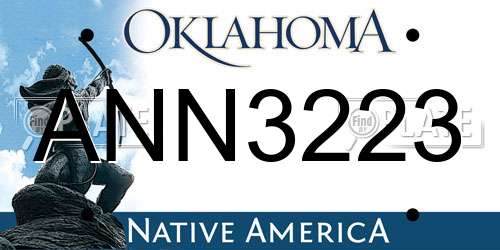ANN3223 Oklahoma License Plate