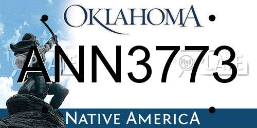 ANN3773 Oklahoma License Plate