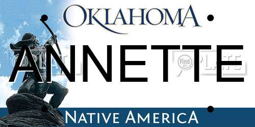 ANNETTE Oklahoma License Plate