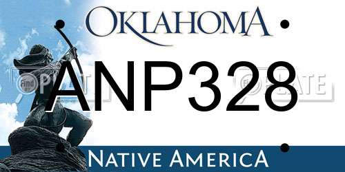 ANP328 Oklahoma License Plate