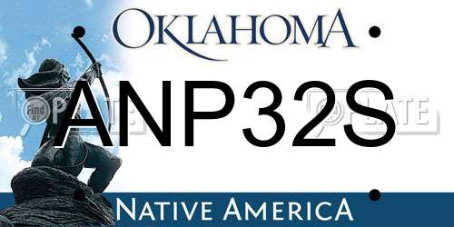 ANP32S Oklahoma License Plate
