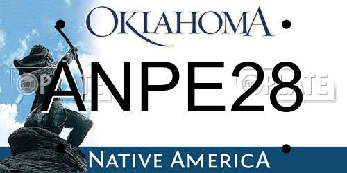 ANPE28 Oklahoma License Plate