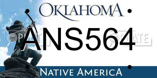ANS564 Oklahoma License Plate