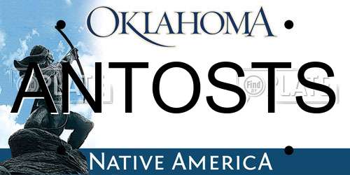 ANTOSTS Oklahoma License Plate