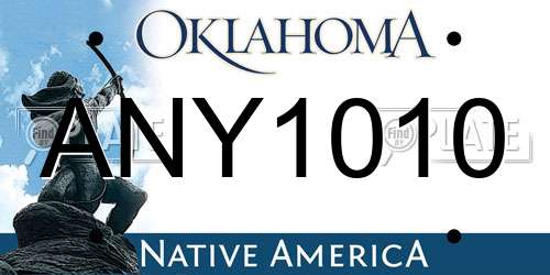 ANY1010 Oklahoma License Plate