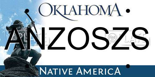 ANZOSZS Oklahoma License Plate