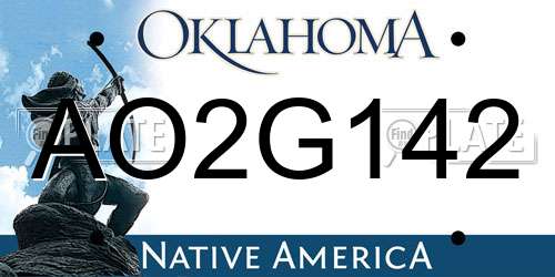 AO2G142 Oklahoma License Plate