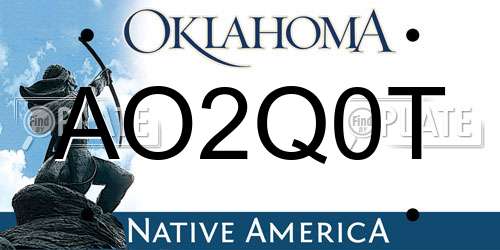 AO2Q0T Oklahoma License Plate
