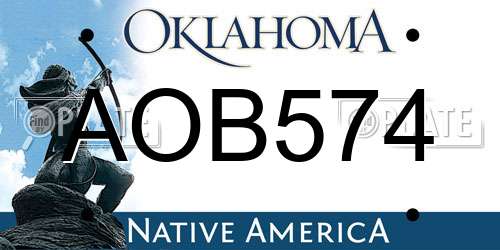 AOB574 Oklahoma License Plate