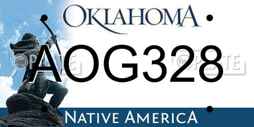 AOG328 Oklahoma License Plate