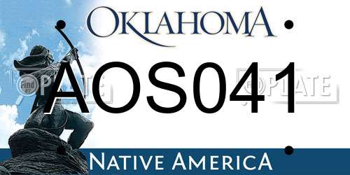 AOS041 Oklahoma License Plate