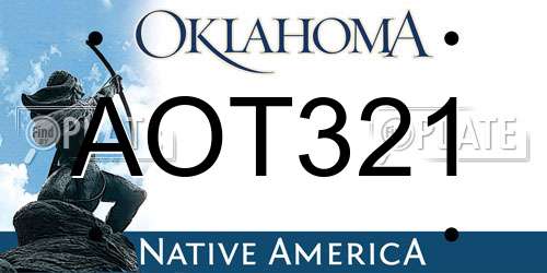 AOT321 Oklahoma License Plate