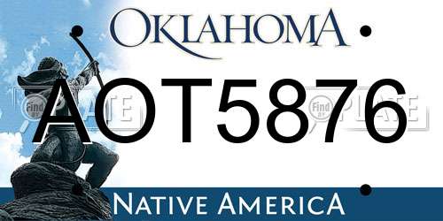 AOT5876 Oklahoma License Plate