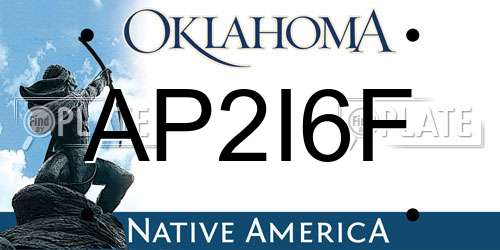 AP2I6F Oklahoma License Plate