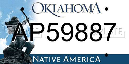 AP59887 Oklahoma License Plate