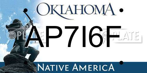 AP7I6F Oklahoma License Plate