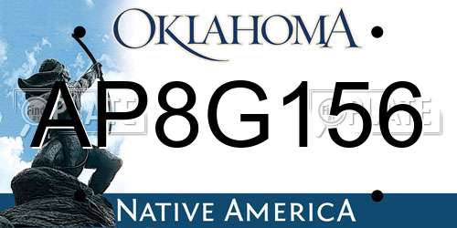 AP8G156 Oklahoma License Plate