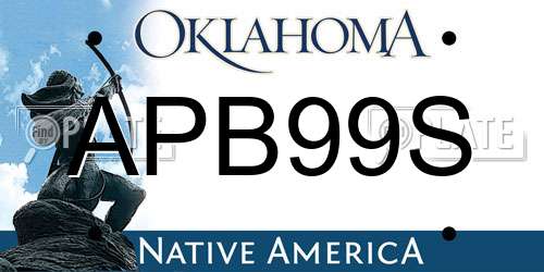 APB99S Oklahoma License Plate