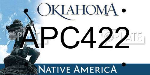 APC422 Oklahoma License Plate