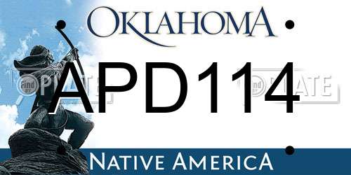 APD114 Oklahoma License Plate
