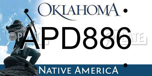 APD886 Oklahoma License Plate