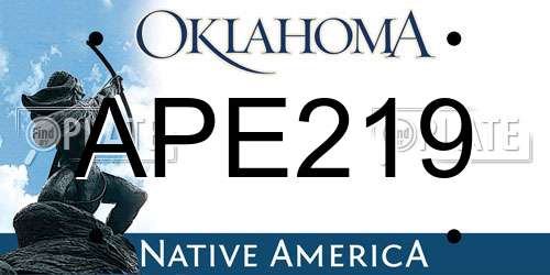 APE219 Oklahoma License Plate