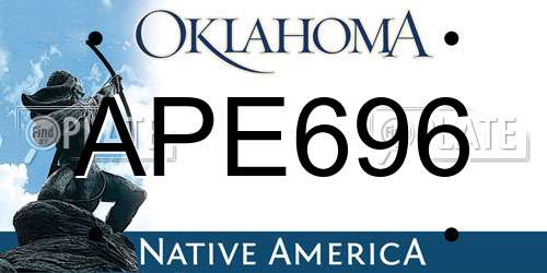 APE696 Oklahoma License Plate