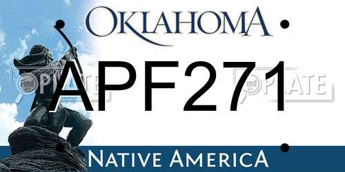APF271 Oklahoma License Plate