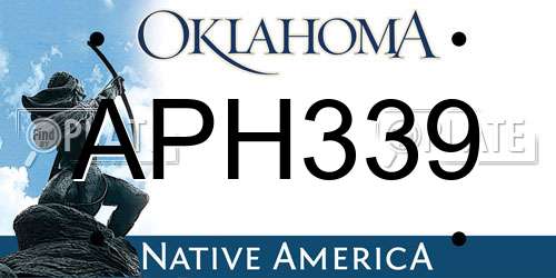 APH339 Oklahoma License Plate