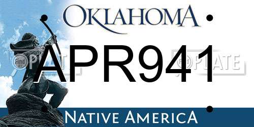 APR941 Oklahoma License Plate