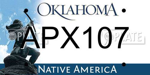 APX107 Oklahoma License Plate