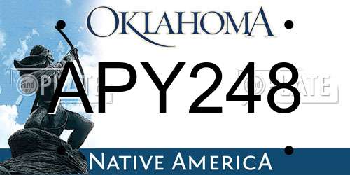 APY248 Oklahoma License Plate