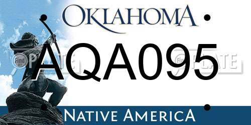 AQA095 Oklahoma License Plate