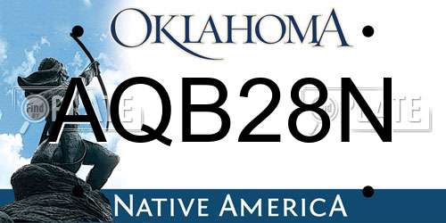AQB28N Oklahoma License Plate