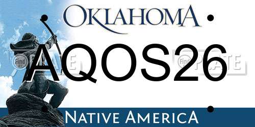 AQOS26 Oklahoma License Plate