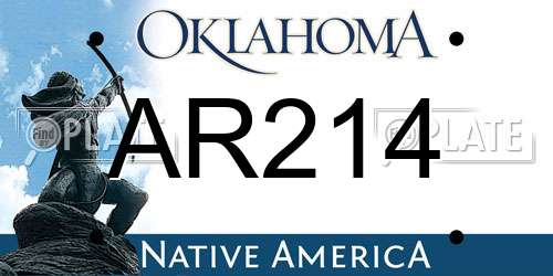 AR214 Oklahoma License Plate