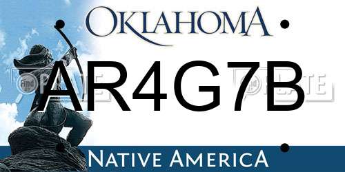 AR4G7B Oklahoma License Plate