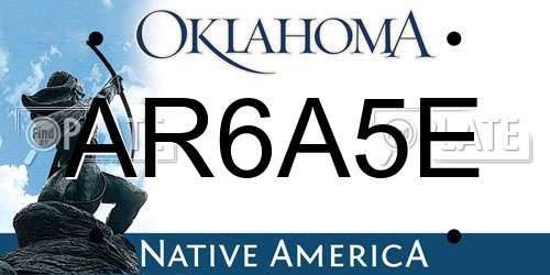 AR6A5E Oklahoma License Plate