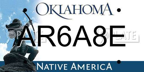 AR6A8E Oklahoma License Plate
