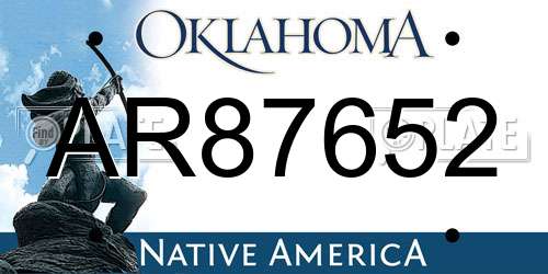 AR87652 Oklahoma License Plate