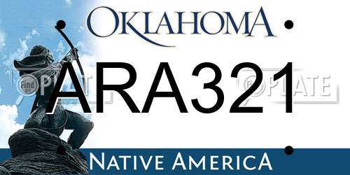 ARA321 Oklahoma License Plate