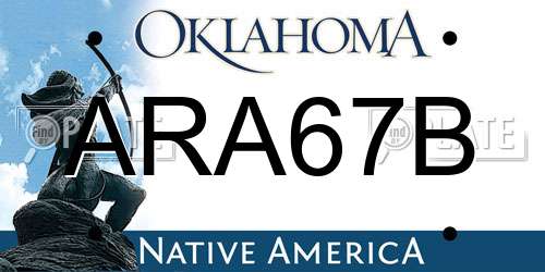 ARA67B Oklahoma License Plate