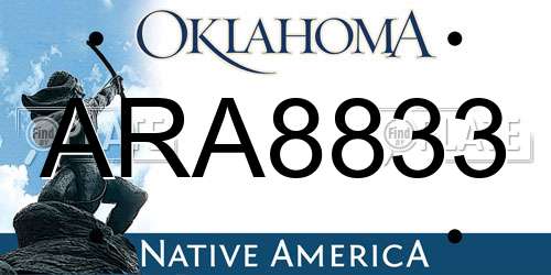 ARA8833 Oklahoma License Plate