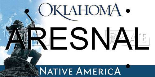ARESNAL Oklahoma License Plate