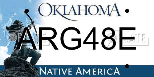 ARG48E Oklahoma License Plate