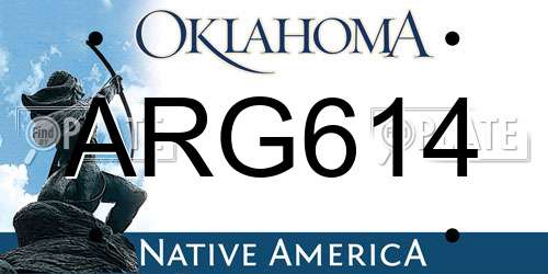 ARG614 Oklahoma License Plate